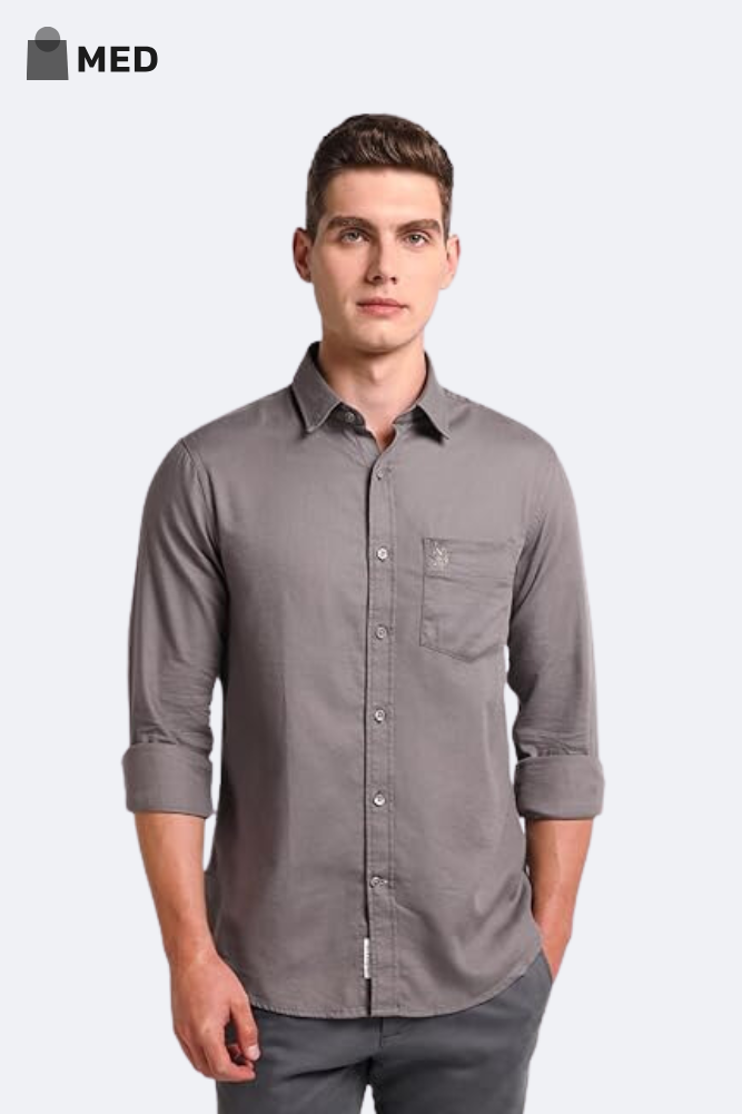 grey colour pant shirt combination