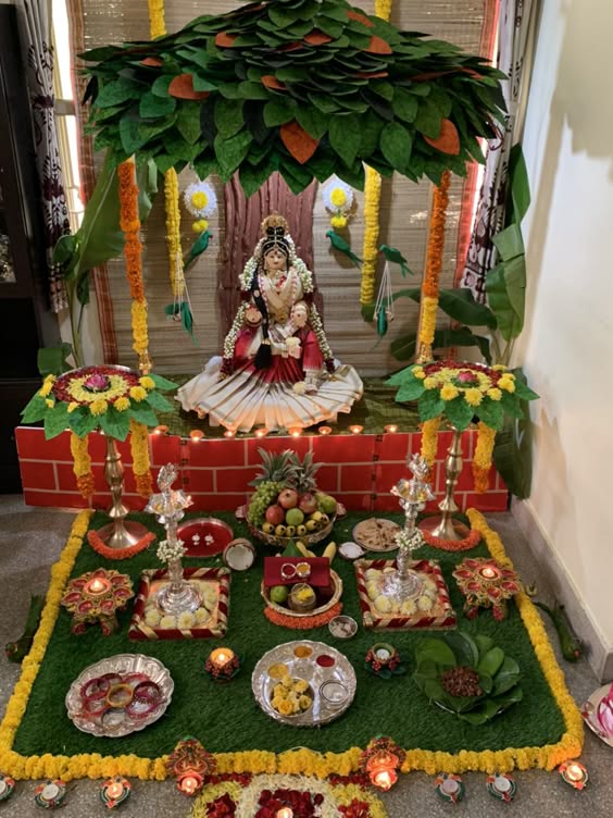 Lakshmi Pooja Decoration at Home