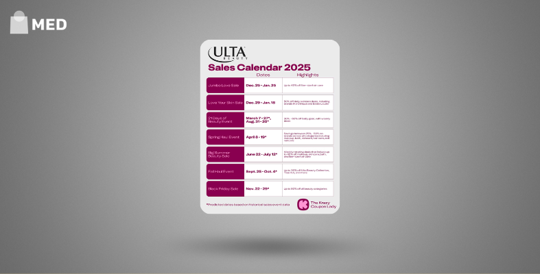 Ulta Sales Calendar 2025