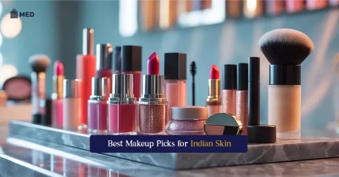 Makeup products vanity display