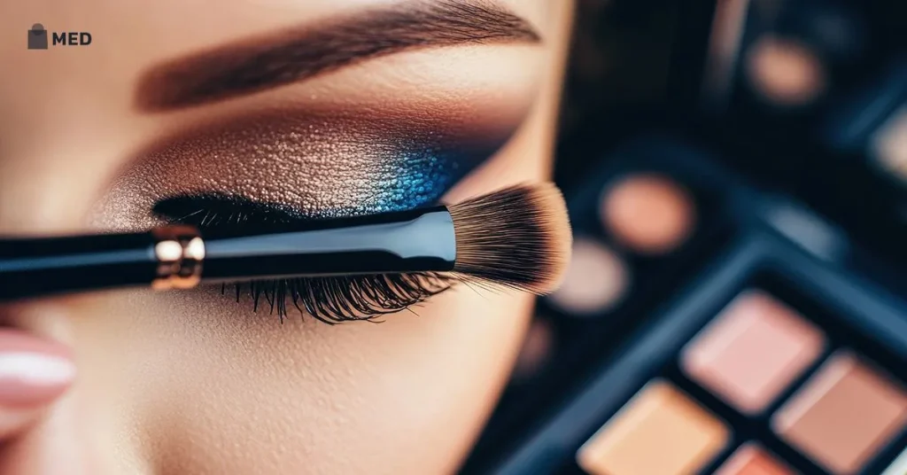 Eyeshadow application closeup