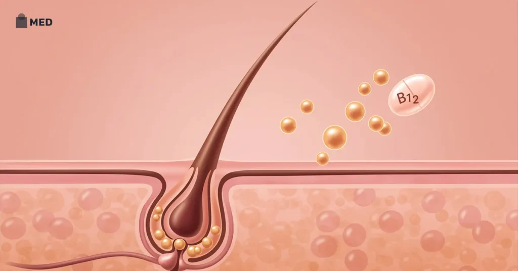 Vitamin B12 hair pigmentation